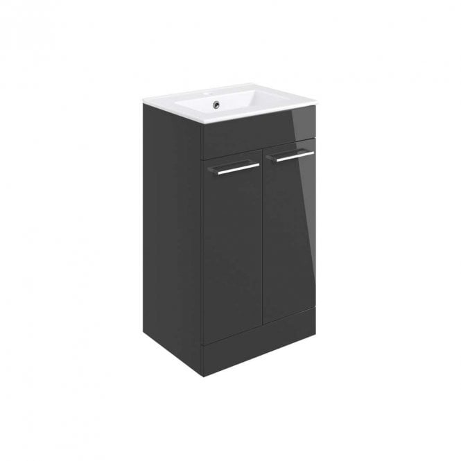 Dove Bathrooms City 510mm Floor Standing 2 Door Vanity Unit & Basin - Anthracite
