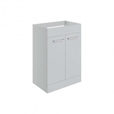 City 590mm Floor Standing 2 Door Basin Unit (No Top) - Grey Gloss