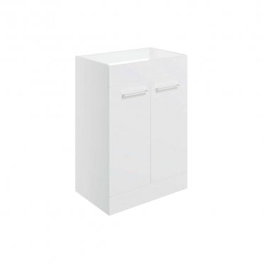 City 590mm Floor Standing 2 Door Basin Unit (No Top) - White Gloss
