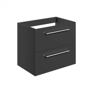 City 590mm Wall Hung 2 Drawer Basin Unit (No Top) - Anthracite
