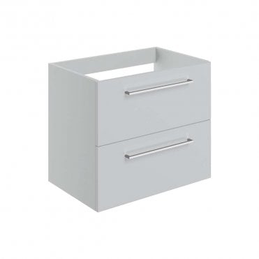 City 590mm Wall Hung 2 Drawer Basin Unit (No Top) - Grey Gloss