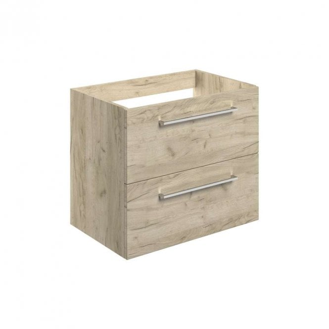 Dove Bathrooms City 590mm Wall Hung 2 Drawer Basin Unit (No Top) - Oak