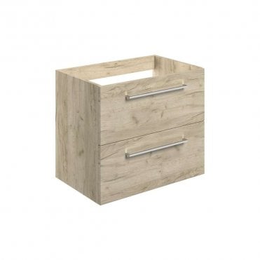 City 590mm Wall Hung 2 Drawer Basin Unit (No Top) - Oak