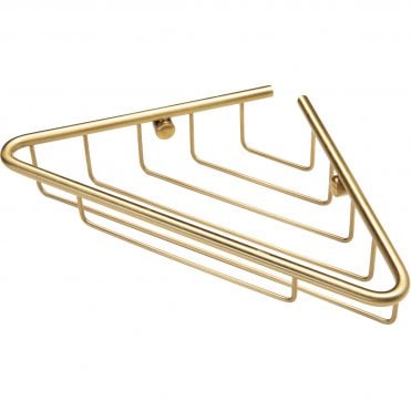 Cosmo 1-Tier Corner Shower Caddy - Brushed Brass