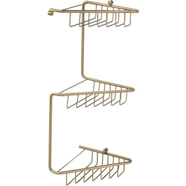 Cosmo 3-Tier Corner Shower Caddy - Brushed Brass