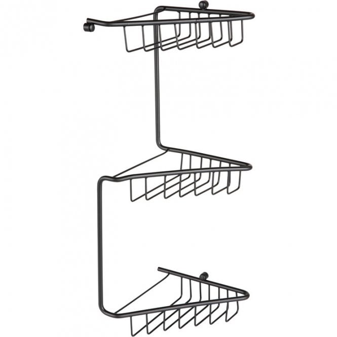 Dove Bathrooms Cosmo 3-Tier Corner Shower Caddy - Matt Black