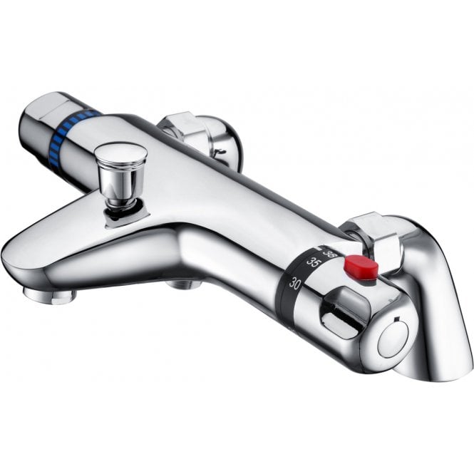 Dove Bathrooms Deck Mounted Thermostatic Bath/Shower Mixer Tap Valve - Chrome
