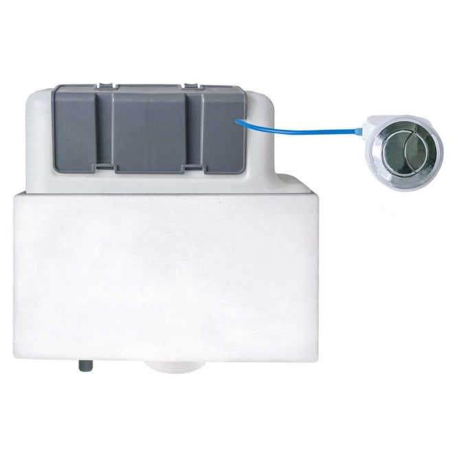 Dove Bathrooms Dual Flush Compact Bottom Inlet Concealed Cistern + Chrome Button