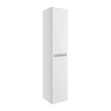 Dulce White Gloss 300mm 2 Door Wall Hung Tall Storage Unit