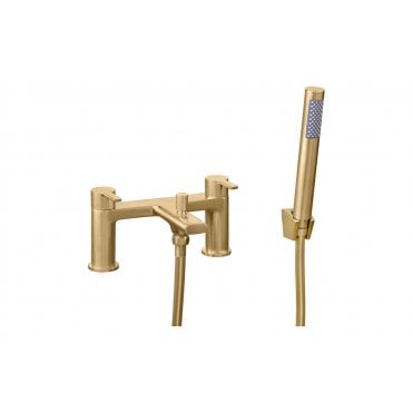 Ebony Bath/Shower Brushed Brass Mixer Tap