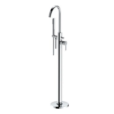 Ebony Floor Standing Bath/Shower Chrome Mixer Tap