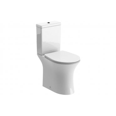 Ebony Rimless Close Coupled Open Back WC & Soft Close Seat