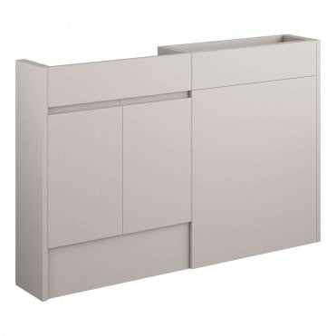 Eden 1236mm Slim Basin & WC Unit Pack - Matt Dove Grey (Oak Cabinet)