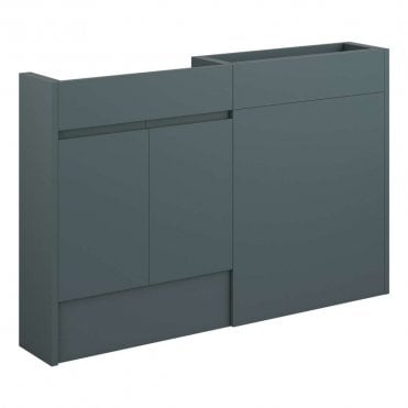 Eden 1236mm Slim Basin & WC Unit Pack - Matt Green (Oak Cabinet)