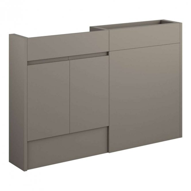 Dove Bathrooms Eden 1236mm Slim Basin & WC Unit Pack - Matt Stone (Oak Cabinet)