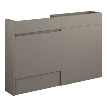 Eden 1236mm Slim Basin & WC Unit Pack - Matt Stone (Oak Cabinet)