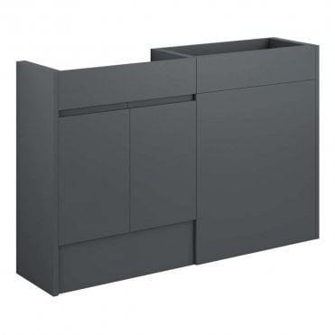 Eden 1236mm Standard Basin & WC Unit Pack - Matt Graphite Grey (Grey Cabinet)