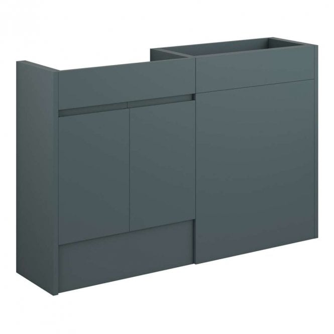 Dove Bathrooms Eden 1236mm Standard Basin & WC Unit Pack - Matt Green (Grey Cabinet)