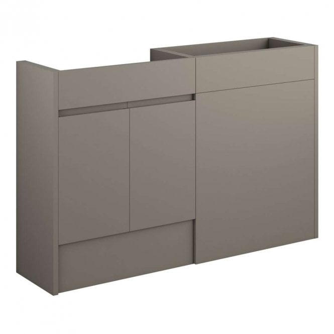 Dove Bathrooms Eden 1236mm Standard Basin & WC Unit Pack - Matt Stone (Grey Cabinet)