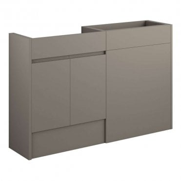 Eden 1236mm Standard Basin & WC Unit Pack - Matt Stone (Grey Cabinet)