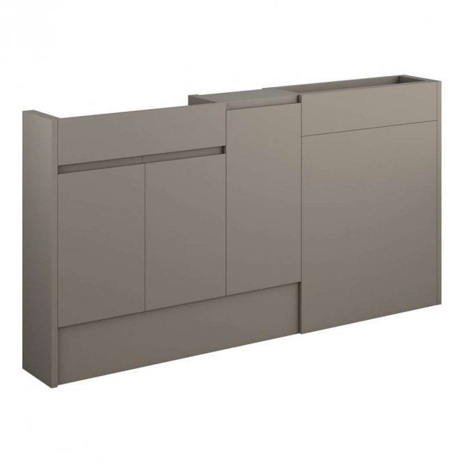 Dove Bathrooms Eden 1536mm Slim Basin, WC & 1 Door Unit Pack - Matt Stone (Oak Cabinet)