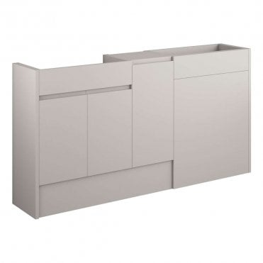 Eden 1536mm Standard Basin, WC & 1 Door Unit Pack - Matt Dove Grey (Oak Cabinet)