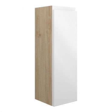 Eden 200mm Slim Base Unit - White Gloss (Oak Cabinet)