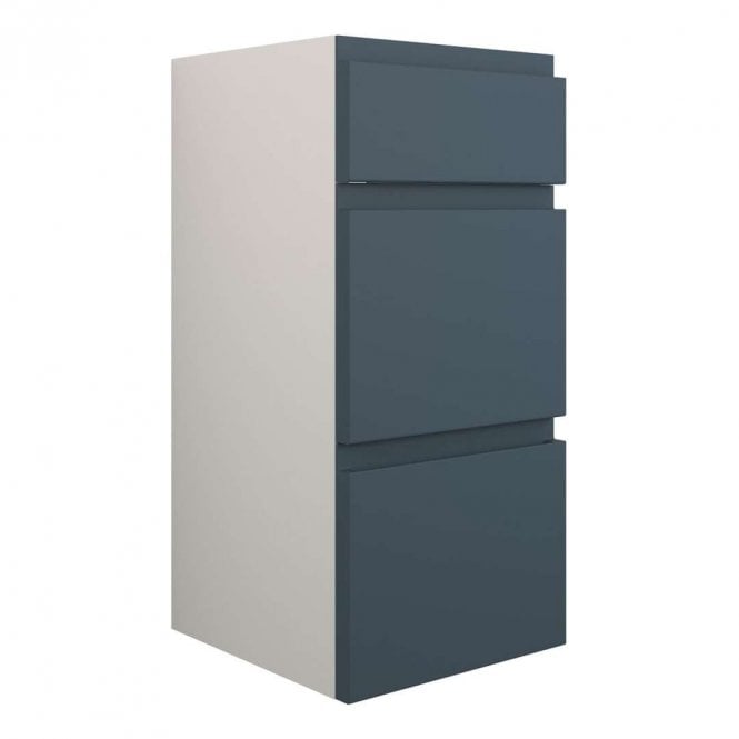 Dove Bathrooms Eden 300mm Standard 3 Drawer Unit - Matt Arley Blue (Grey Cabinet)