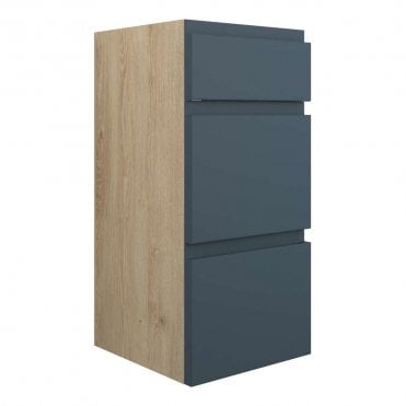 Eden 300mm Standard 3 Drawer Unit - Matt Arley Blue (Oak Cabinet)