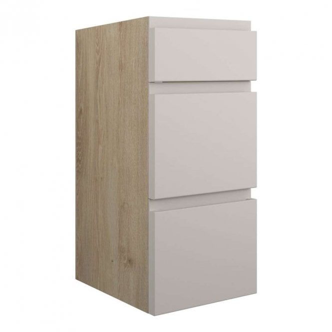 Dove Bathrooms Eden 300mm Standard 3 Drawer Unit - Matt Dove Grey (Oak Cabinet)