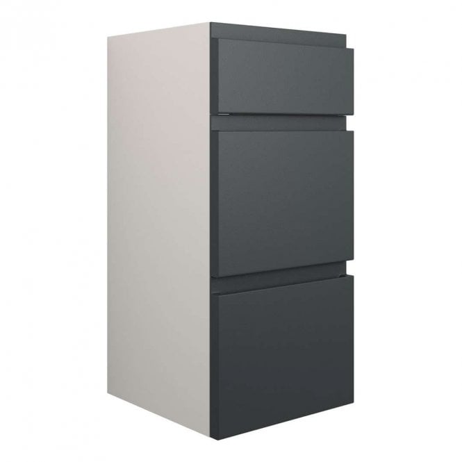 Dove Bathrooms Eden 300mm Standard 3 Drawer Unit - Matt Graphite Grey (Grey Cabinet)