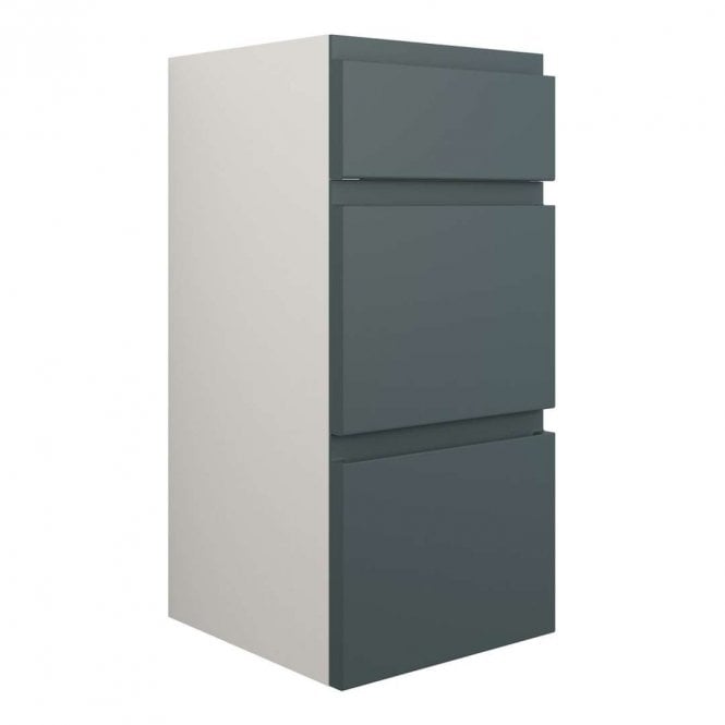 Dove Bathrooms Eden 300mm Standard 3 Drawer Unit - Matt Green (Grey Cabinet)