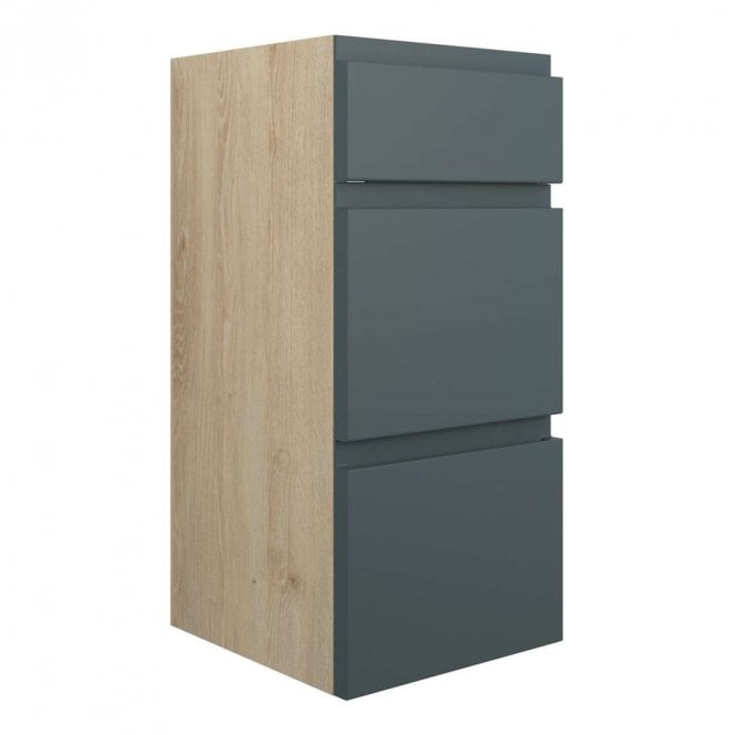 Dove Bathrooms Eden 300mm Standard 3 Drawer Unit - Matt Green (Oak Cabinet)