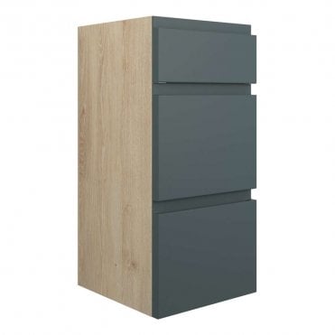 Eden 300mm Standard 3 Drawer Unit - Matt Green (Oak Cabinet)