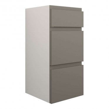 Eden 300mm Standard 3 Drawer Unit - Matt Stone (Grey Cabinet)