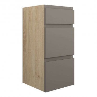 Eden 300mm Standard 3 Drawer Unit - Matt Stone (Oak Cabinet)