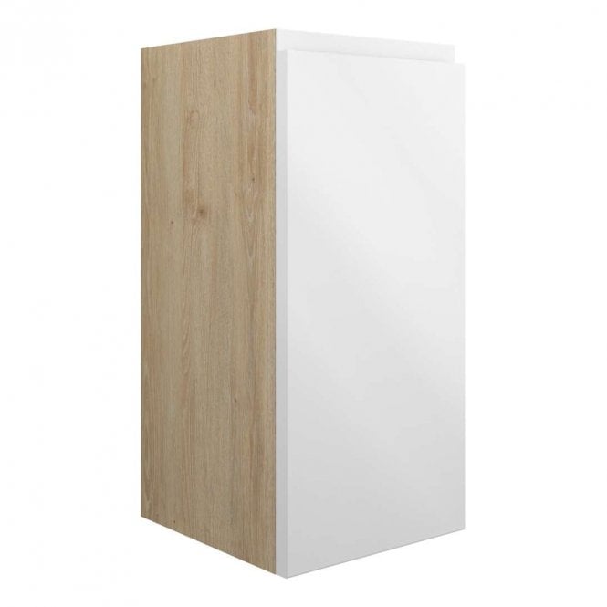 Dove Bathrooms Eden 300mm Standard Base Unit - White Gloss (Oak Cabinet)