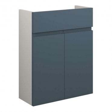 Eden 500mm Slim Basin Unit - Matt Arley Blue (Grey Cabinet)