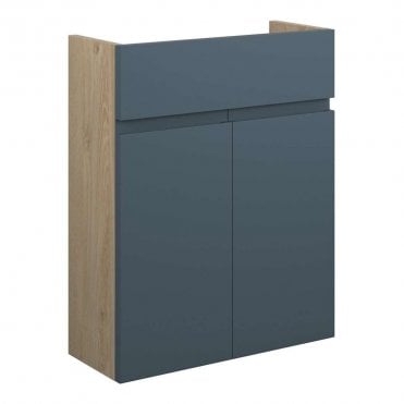 Eden 500mm Slim Basin Unit - Matt Arley Blue (Oak Cabinet)