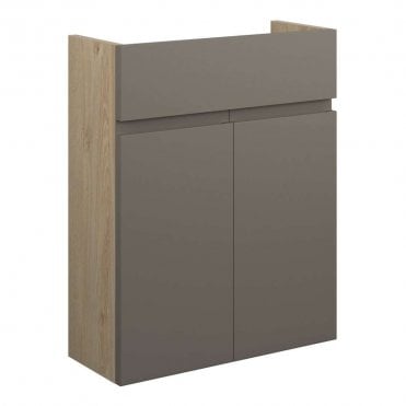 Eden 500mm Slim Basin Unit - Matt Stone (Oak Cabinet)