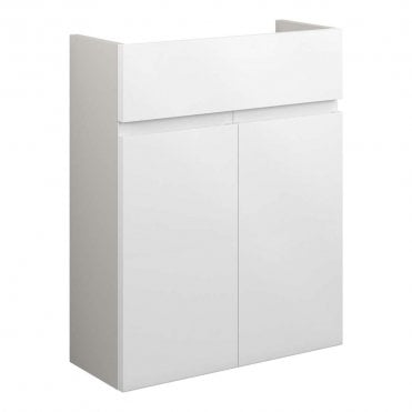Eden 500mm Slim Basin Unit - White Gloss (Grey Cabinet)