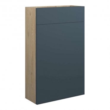 Eden 500mm Slim WC Unit - Matt Arley Blue (Oak Cabinet)