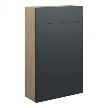 Eden 500mm Slim WC Unit - Matt Graphite Grey (Oak Cabinet)