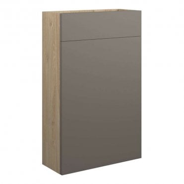 Eden 500mm Slim WC Unit - Matt Stone (Oak Cabinet)