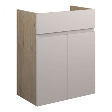 Eden 500mm Standard Basin Unit - Matt Dove Grey (Oak Cabinet)