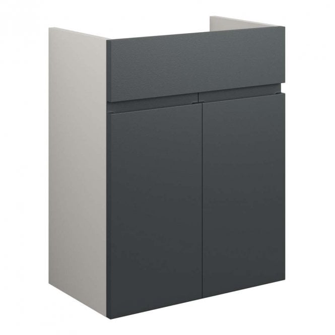Dove Bathrooms Eden 500mm Standard Basin Unit - Matt Graphite Grey (Grey Cabinet)