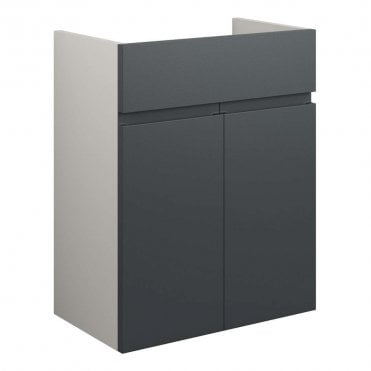 Eden 500mm Standard Basin Unit - Matt Graphite Grey (Grey Cabinet)