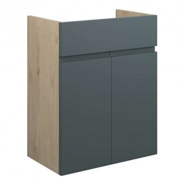 Eden 500mm Standard Basin Unit - Matt Green (Oak Cabinet)