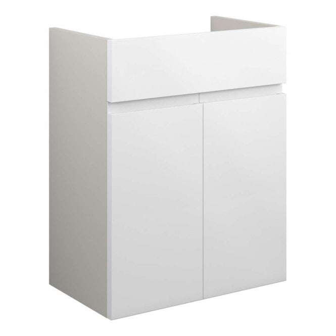 Dove Bathrooms Eden 500mm Standard Basin Unit - White Gloss (Grey Cabinet)