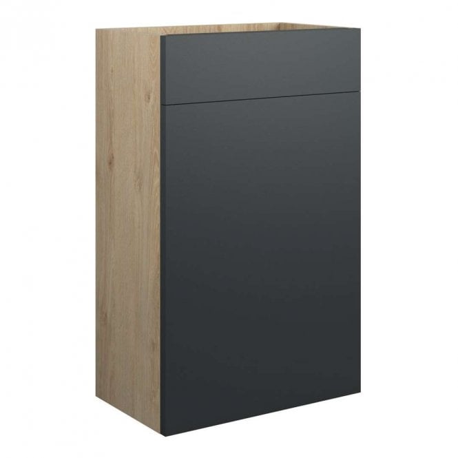 Dove Bathrooms Eden 500mm Standard WC Unit - Matt Graphite Grey (Oak Cabinet)